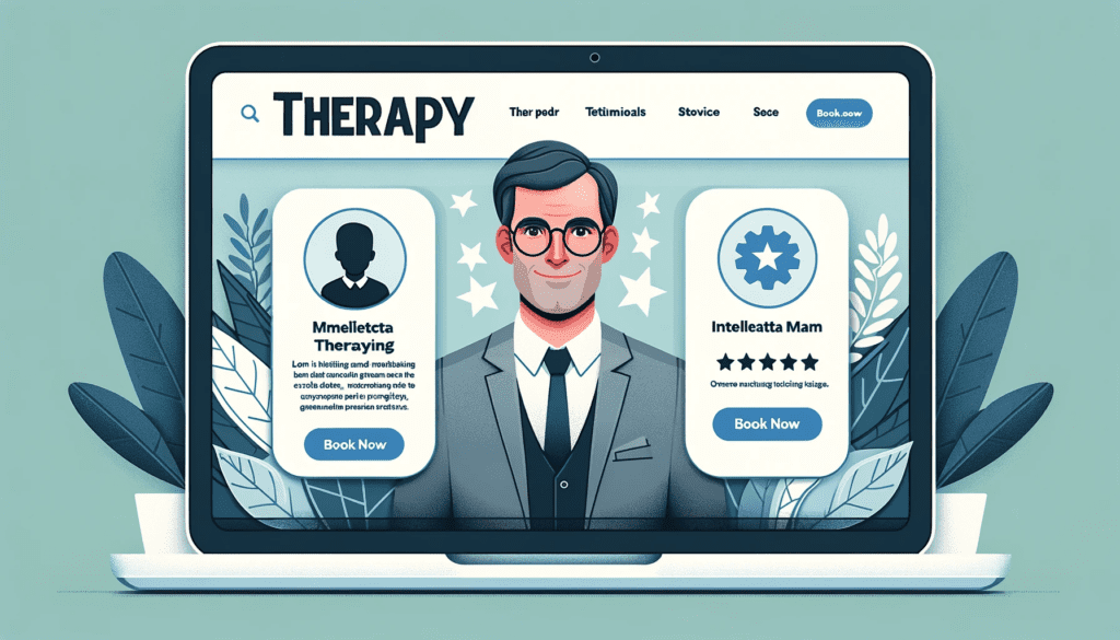 illustration of a therapists website homepage